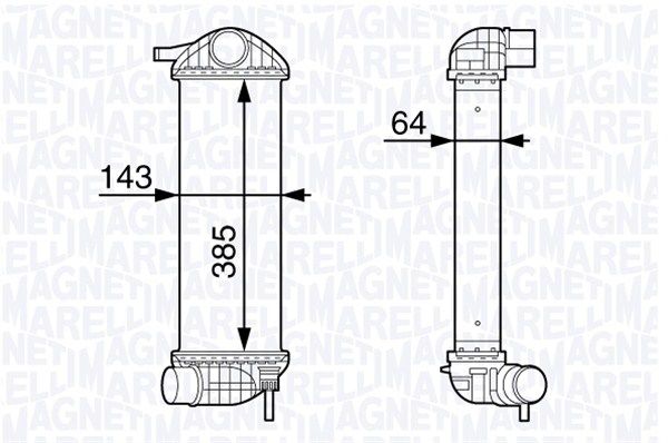 MAGNETI MARELLI tarpinis suslėgto oro aušintuvas, kompresorius 351319202940